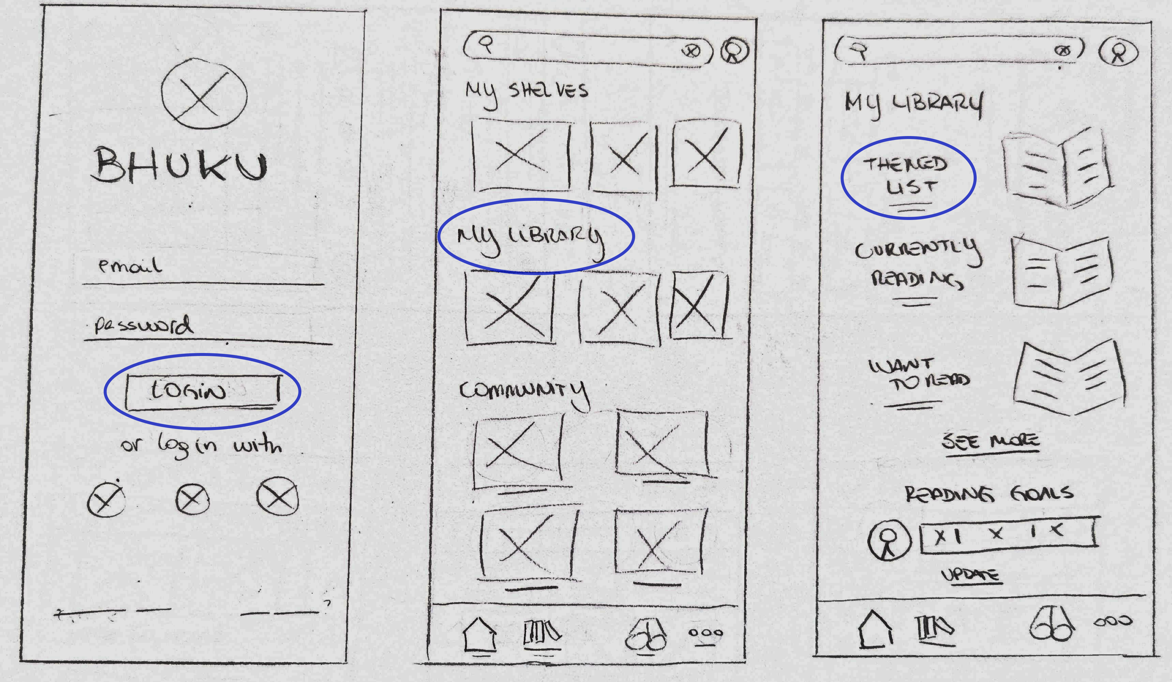 Early paper sketches