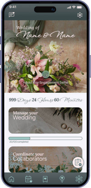 Simply Wed wedding countdown screen