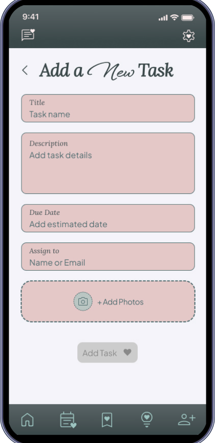 High-fidelity mockup: add new task