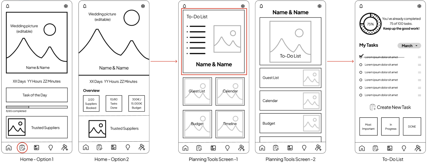 Mid-fidelity wireframe: add new task